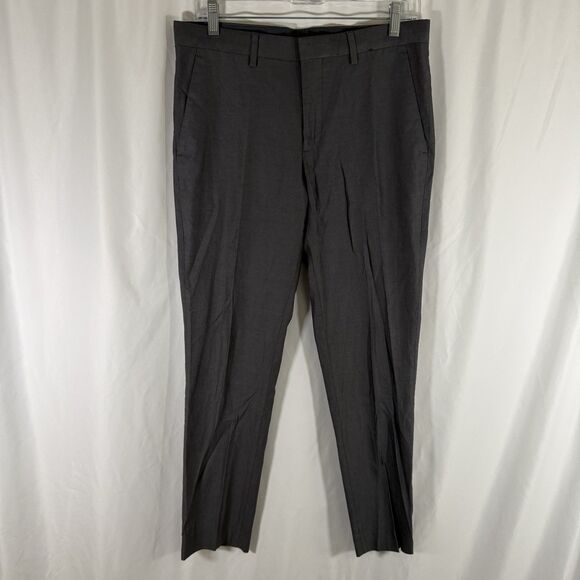 Express Extra Slim Pants Men's 29x30 Grey Flat Front Pockets Office Work Cotton - Picture 1 of 11